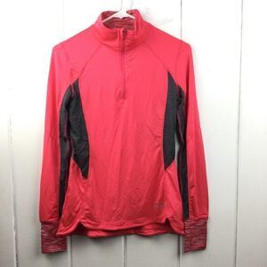 Running Room "Fit-Wear" Bright Coral Reflective 1/4 Zip Jacket, Size Small